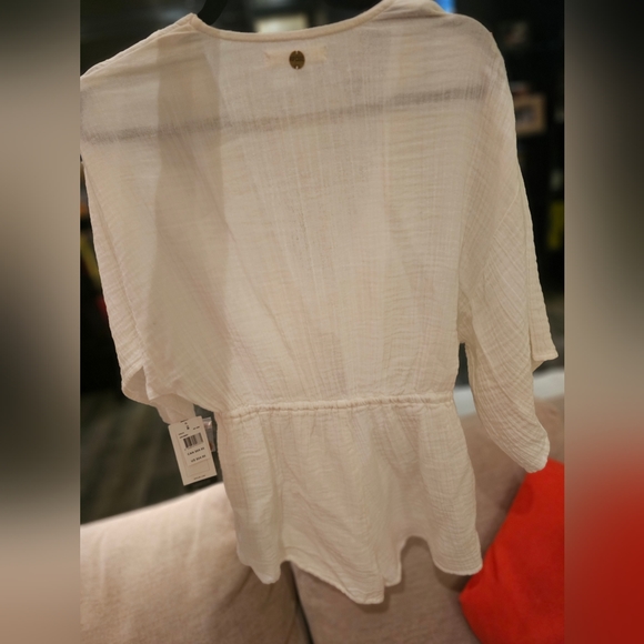 Brand New Rip Curl Romper, 100% cotton, white, NWT, coverup, M - Picture 6 of 10